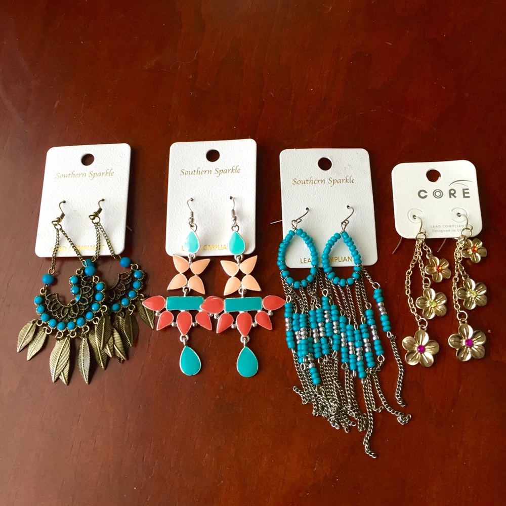 $5 ea or 4/$15 in turquoise & coral